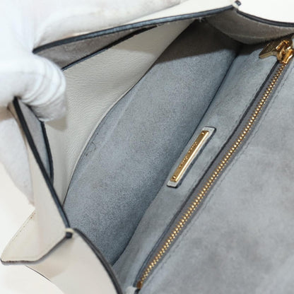 Miu Miu Madras Crystal Buckle Shoulder Bag Leather, WHITE, LEATHER, Shoulder bag