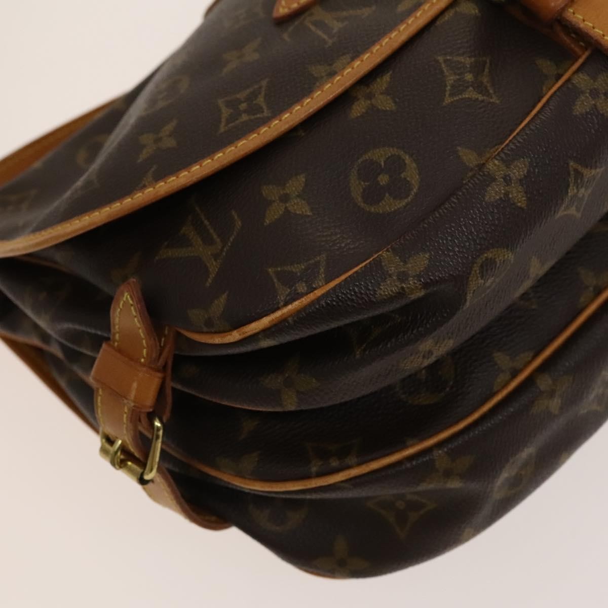 Louis Vuitton Saumur Handbag Monogram Canvas, BROWN, CANVAS, Shoulder bag