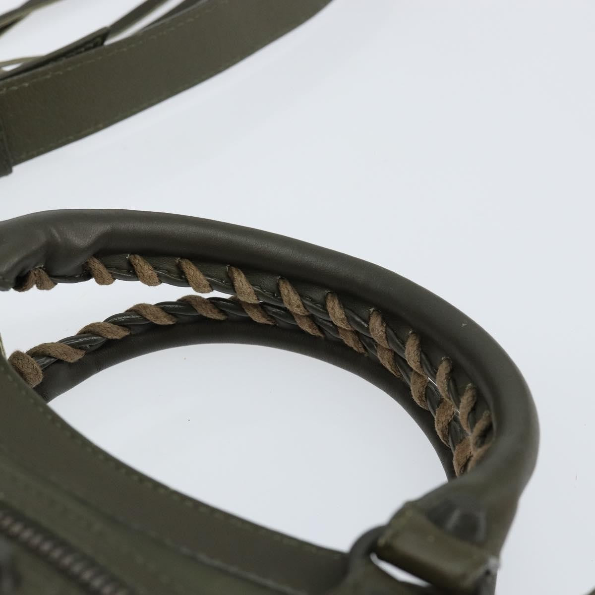 Balenciaga City Classic Studs Bag Leather, KHAKI, LEATHER, Handbag