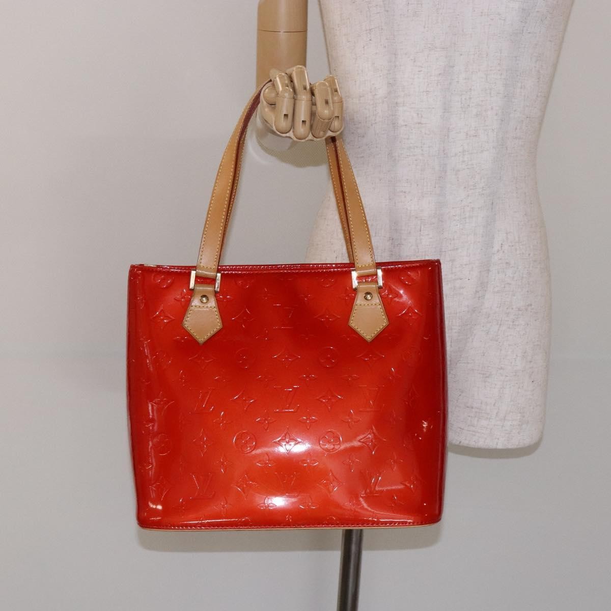 Louis Vuitton Houston Handbag Monogram Vernis, RED, PATENT_LEATHER, Handbag