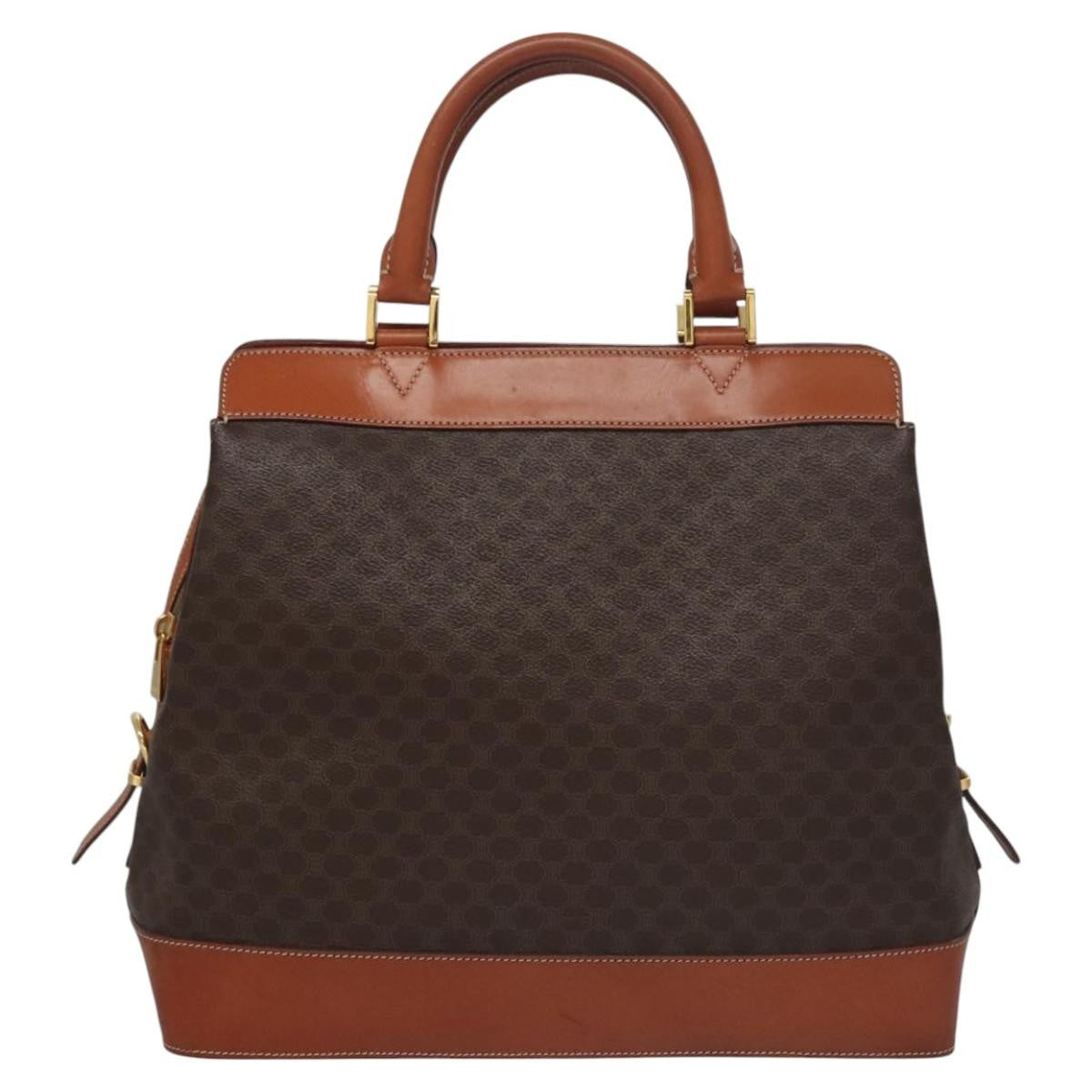 Celine Vintage Macadam Tote bag Canvas and Leather, Brown, Canvas, Tote Bag