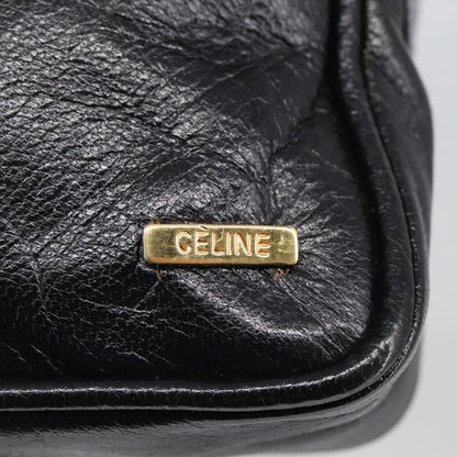 Celine Shoulder Bag Leather, BLACK, LEATHER, Shoulder bag