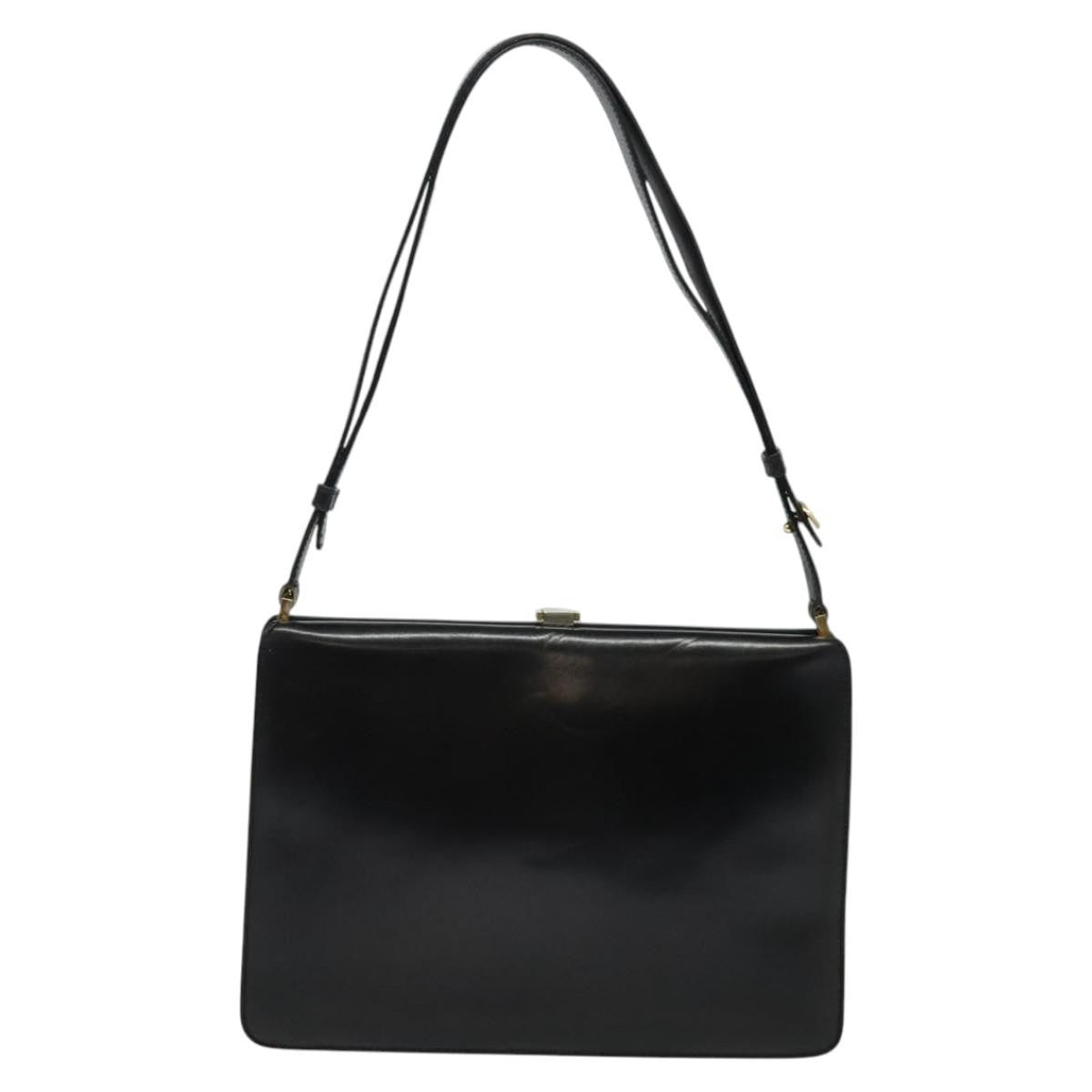 Celine Shoulder Bag Leather, BLACK, LEATHER, Shoulder bag