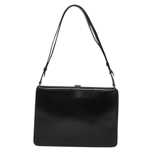 Celine Shoulder Bag Leather, BLACK, LEATHER, Shoulder bag