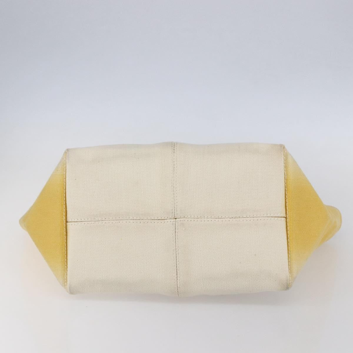 Bottega Veneta Braided Handle Open Tote Bag Canvas with Leather, YELLOW, CANVAS, Tote bag