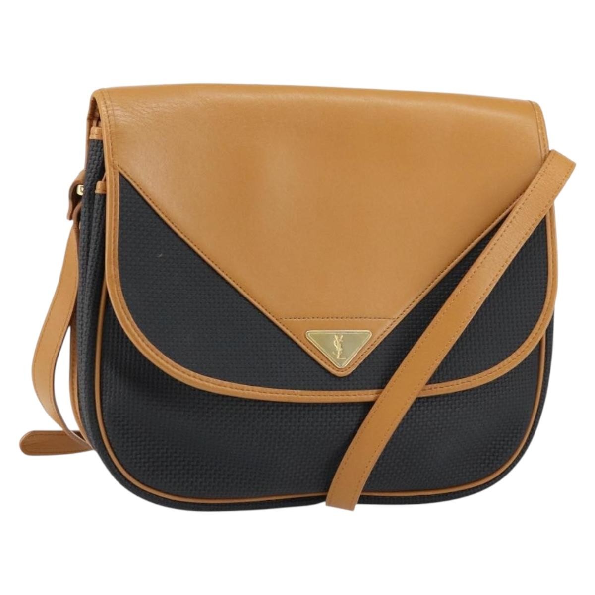 Saint Laurent Vintage Shoulder Bag Leather, BEIGE, LEATHER, Shoulder bag