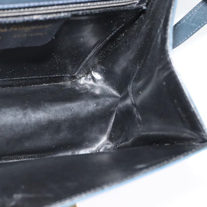 Salvatore Ferragamo Gancini Shoulder Bag Leather, NAVY, LEATHER, Shoulder bag