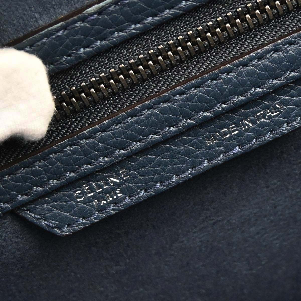 Celine Luggage Bag Grainy Leather, Navy, Leather, Handbag