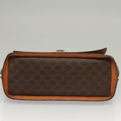 Celine Macadam Handbag Macadam with leather, BROWN, CANVAS, Handbag