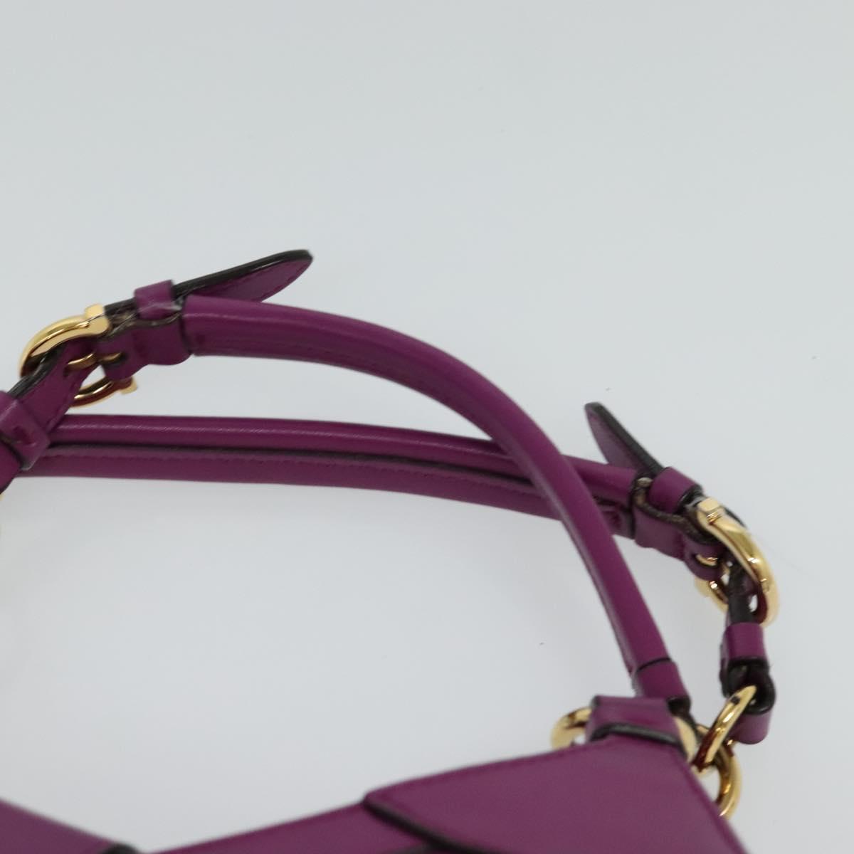 Salvatore Ferragamo Gancini Shoulder Bag Leather, PURPLE, LEATHER, Shoulder bag