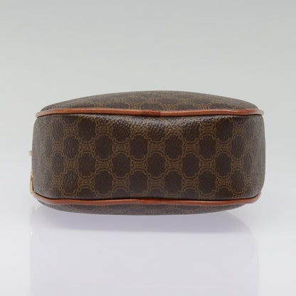 Celine Vintage Macadam Circle Logo Shoulder Bag Canvas and Leather, Brown, Canvas, Shoulder Bag