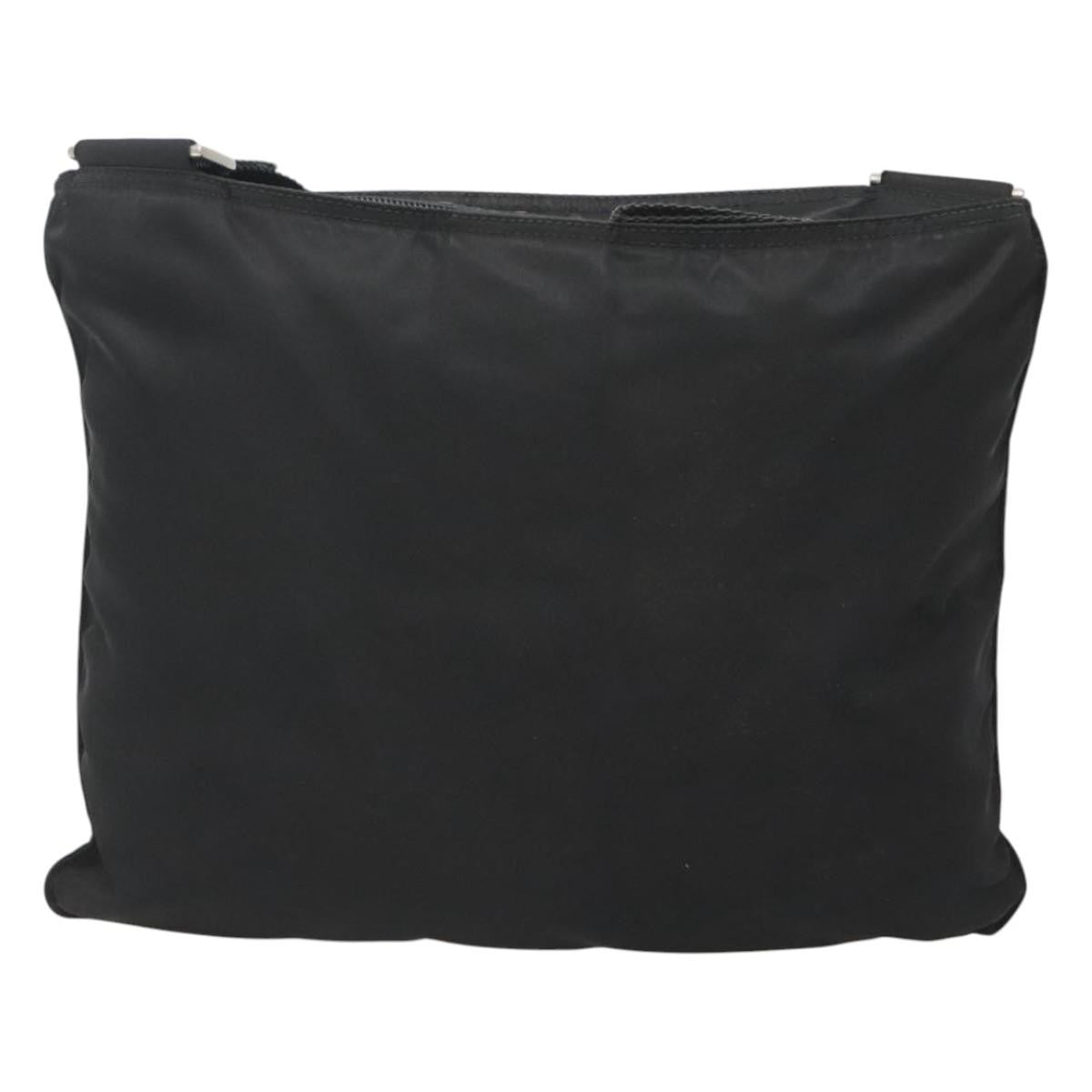 Prada Flat Messenger Bag Tessuto, BLACK, NYLON, Shoulder bag