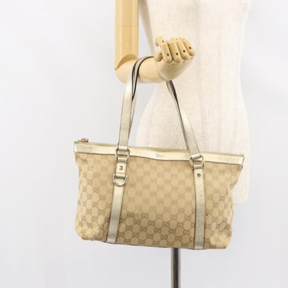 Gucci Abbey Tote GG Canvas, BEIGE, CANVAS, Tote bag