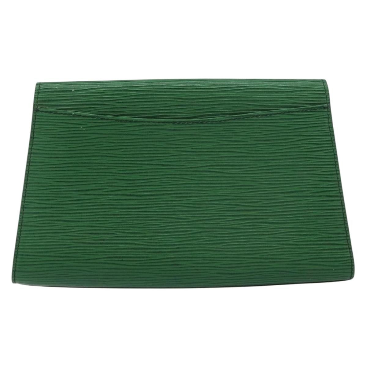 Louis Vuitton Art Deco Clutch Epi Leather, GREEN, LEATHER, Clutche & pouche