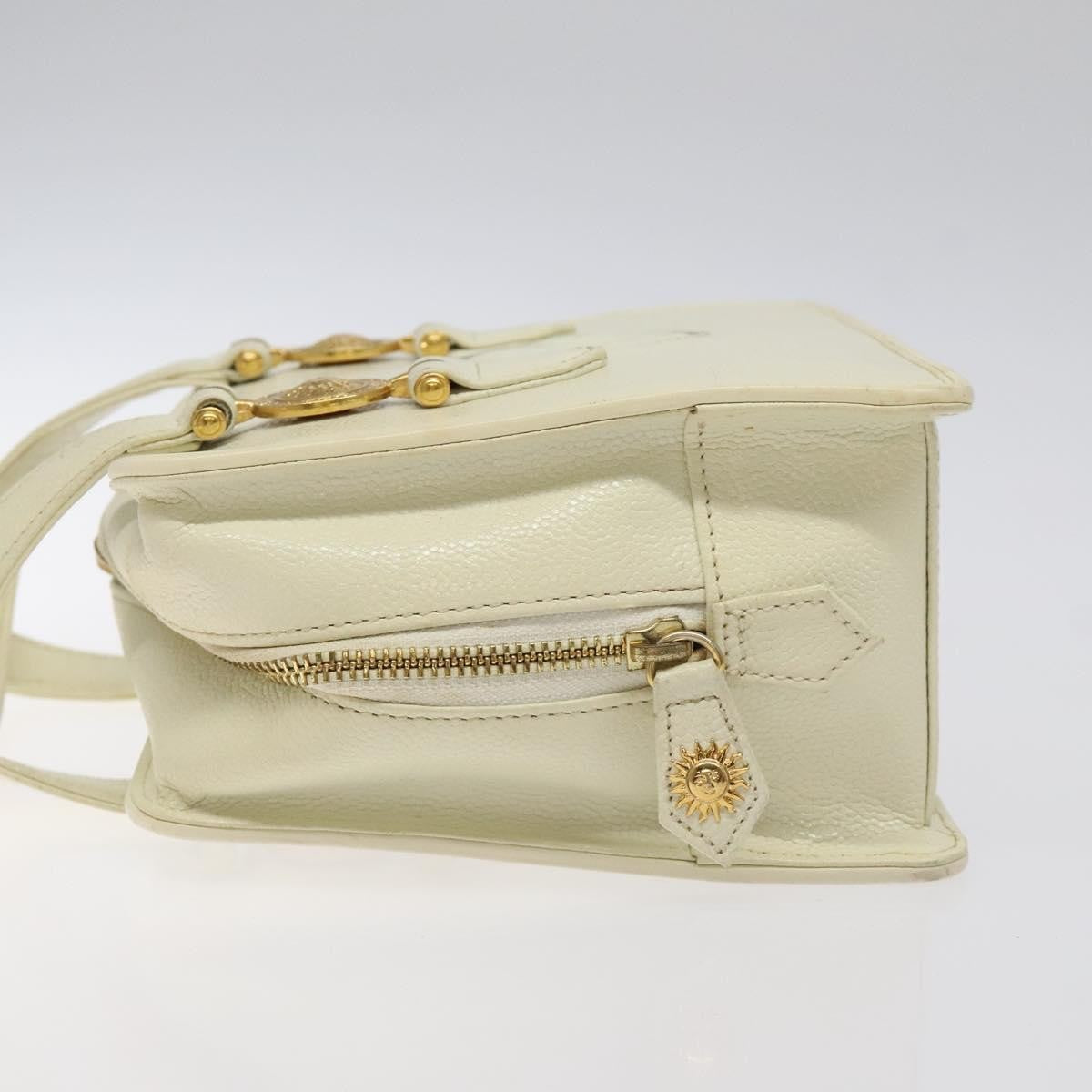 Versace Vintage Handbag Leather, WHITE, LEATHER, Handbag