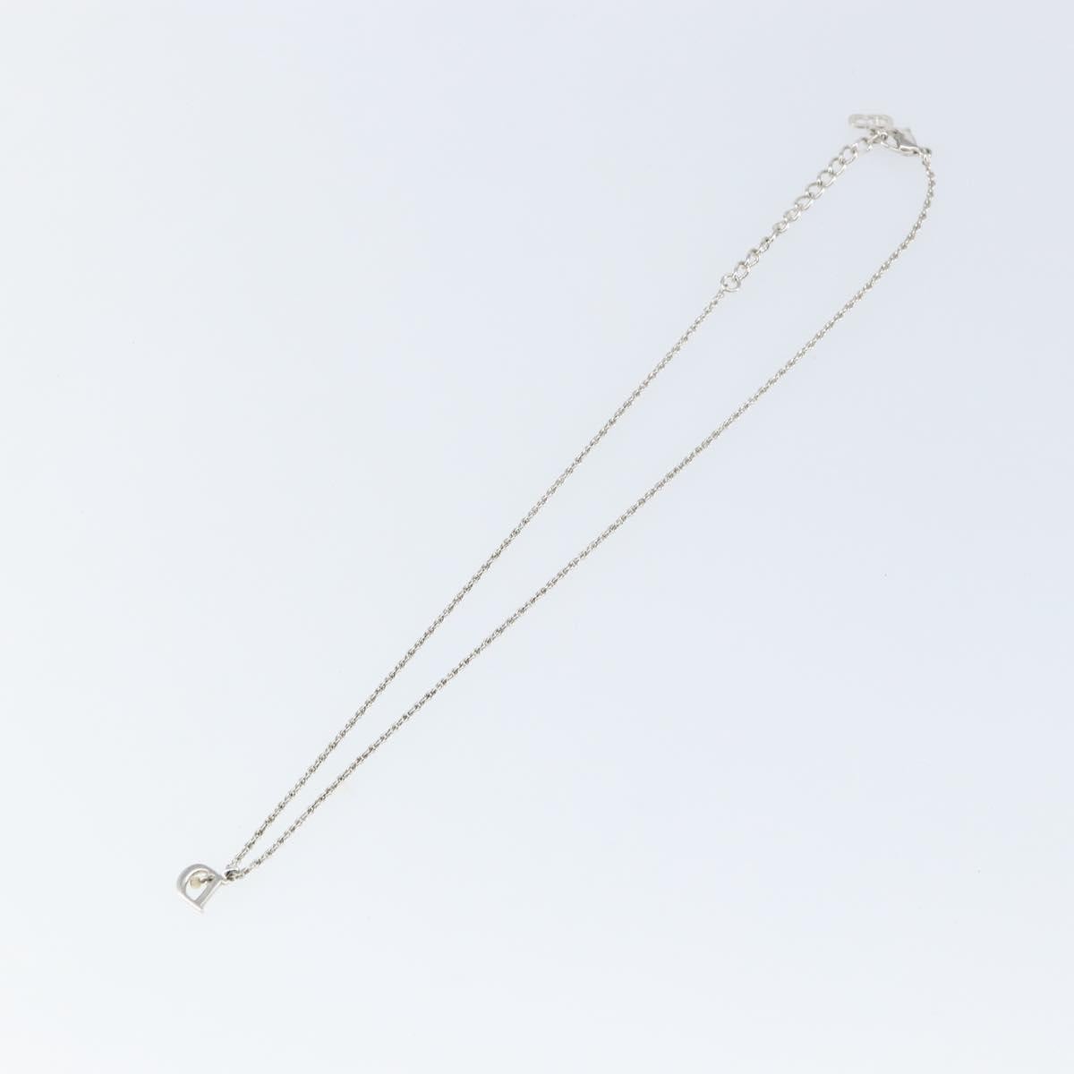 Christian Dior D logo Pendant Necklace Metal, SILVER, METAL, Necklace