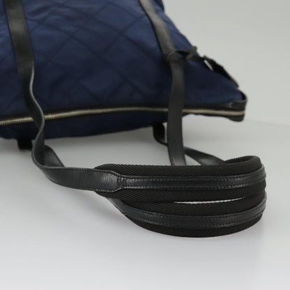 Prada Chain Shoulder Bag Quilted Tessuto, NAVY, NYLON, Shoulder bag