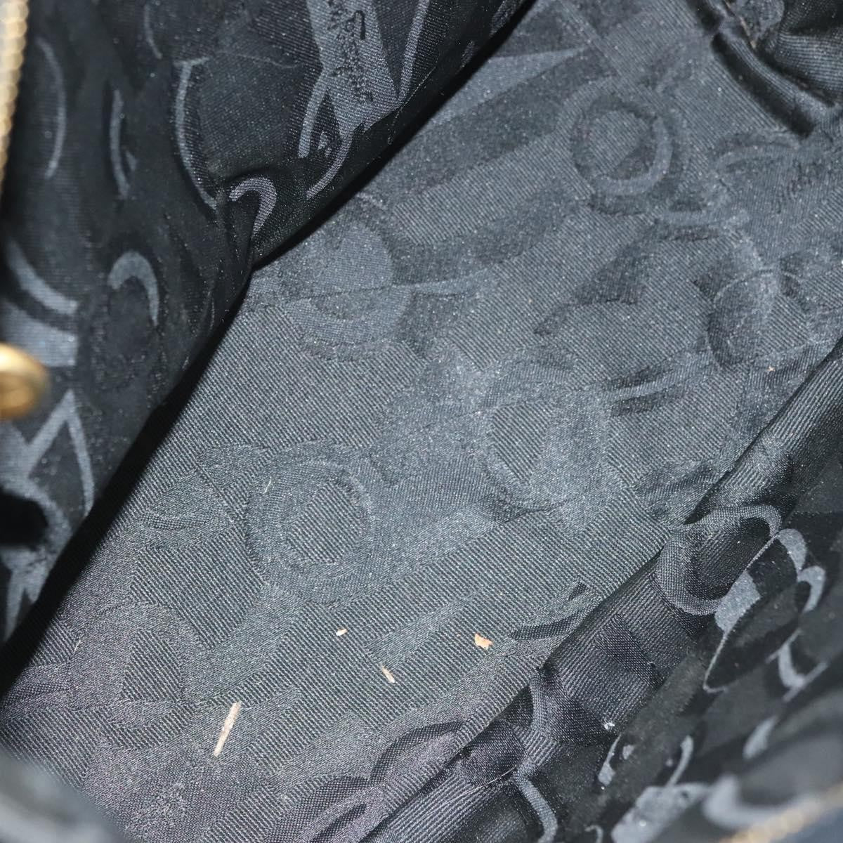 Salvatore Ferragamo Vala Shoulder Bag Canvas, BLACK, CANVAS, Shoulder bag