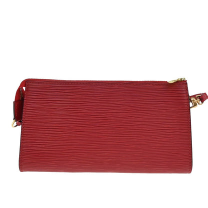 Louis Vuitton Pochette Accessoires Epi Leather, RED, LEATHER, Clutche & pouche