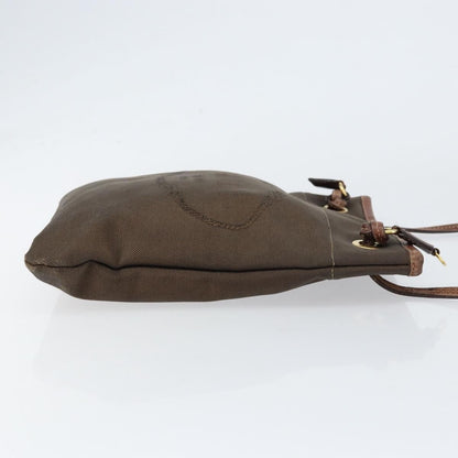 Prada Logo Flat Messenger Canvas, BROWN, CANVAS, Shoulder bag