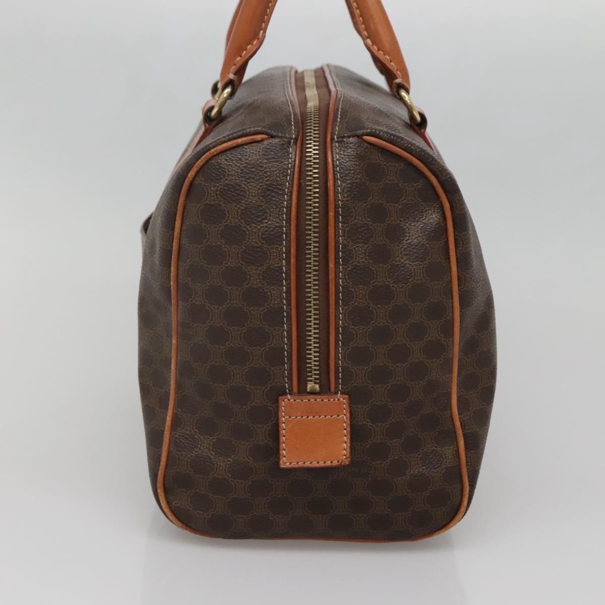 Celine Macadam Handbag Macadam with leather, BROWN, CANVAS, Handbag