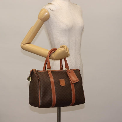 Celine Macadam Handbag Macadam with leather, BROWN, CANVAS, Handbag