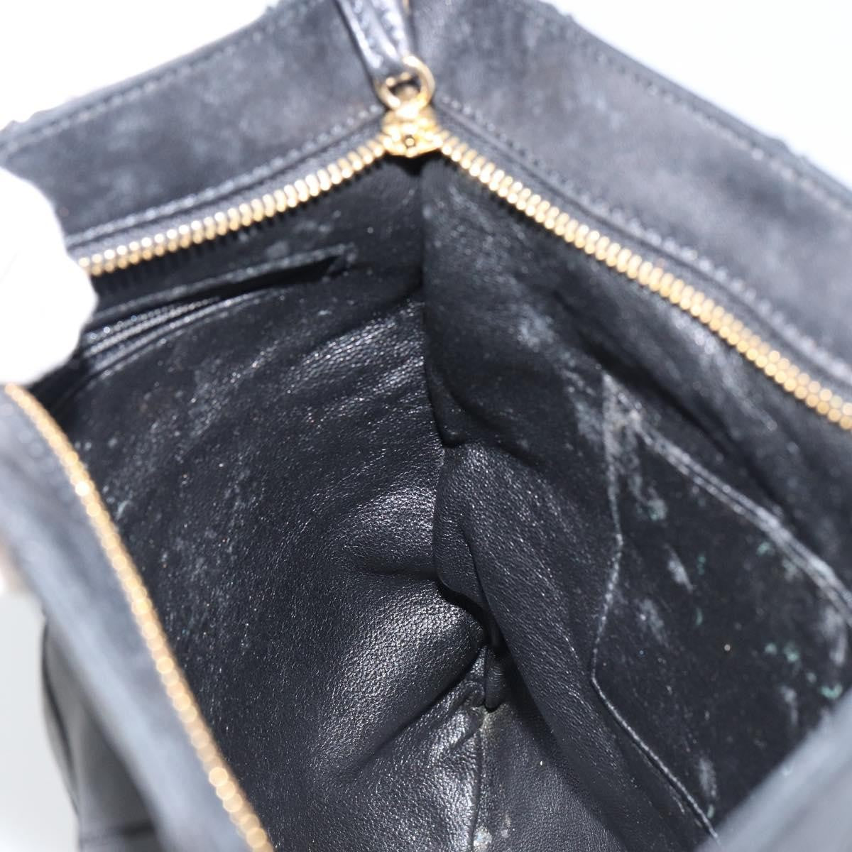 Chanel Vintage Shoulder Bag Leather, BLACK, LEATHER, Shoulder bag