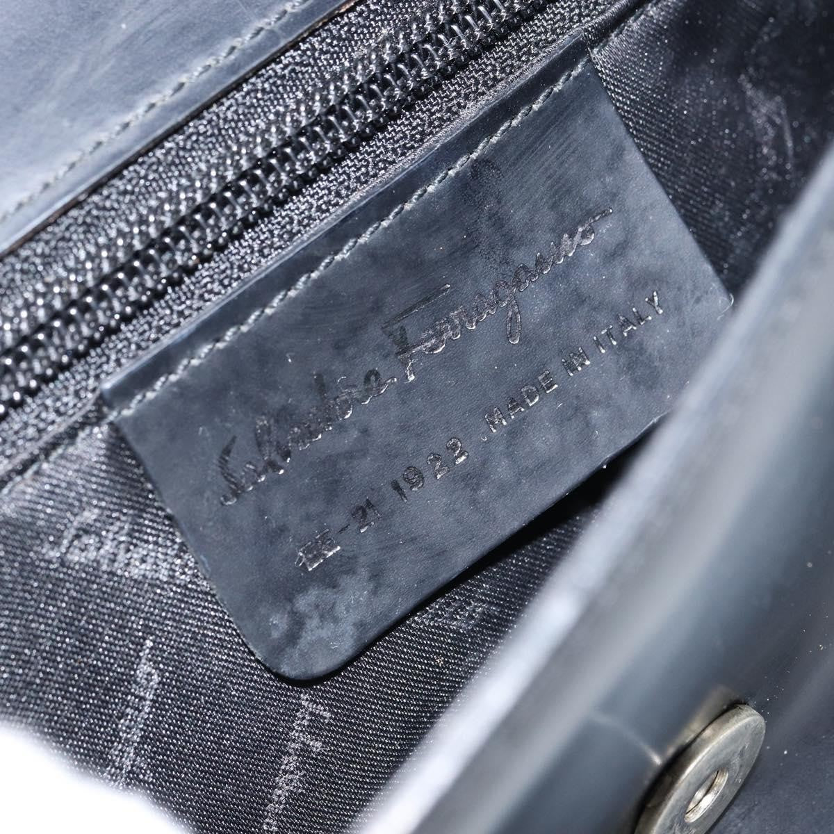 Salvatore Ferragamo Vala Handbag Leather, BLACK, LEATHER, Handbag