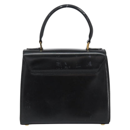 Celine Vintage Convertible Turnlock Top Handle Bag Leather, BLACK, LEATHER, Handbag