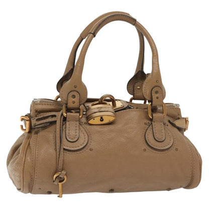 Chloe Paddington Lock Handbag Leather, BROWN, LEATHER, Handbag