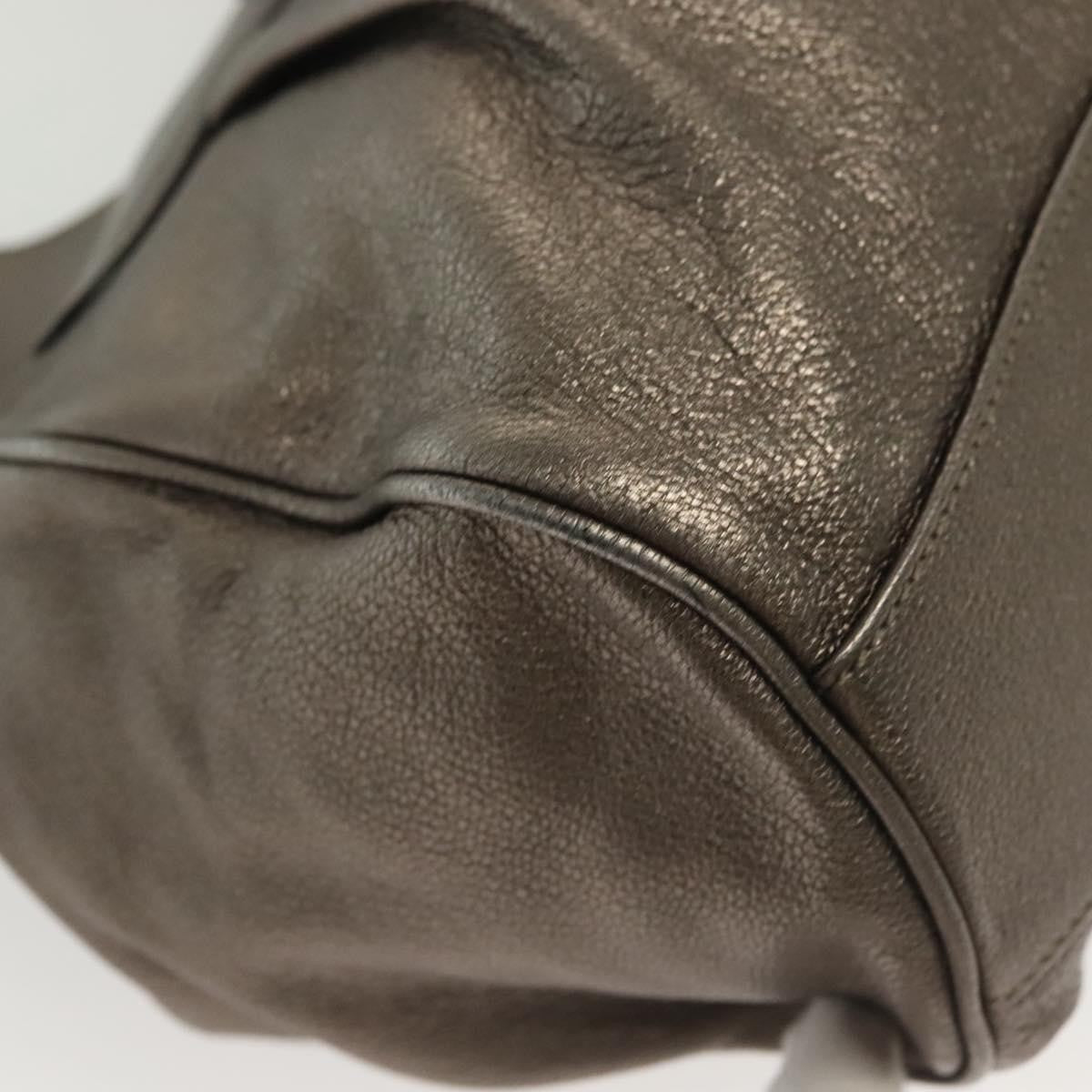 Salvatore Ferragamo Gancini handbag Leather, SILVER, LEATHER, Handbag