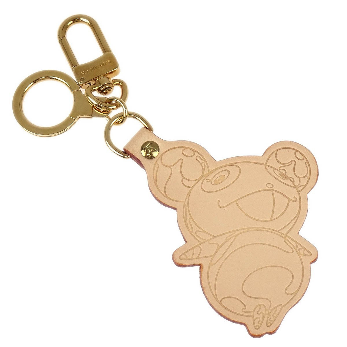 Louis Vuitton Murakami Panda Bag Charm and Keychain Vachetta Leather, BEIGE, LEATHER, Charms and Keychains