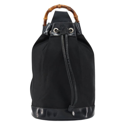 Gucci Vintage Bamboo Sling Backpack Nylon, BLACK, NYLON, Shoulder bag