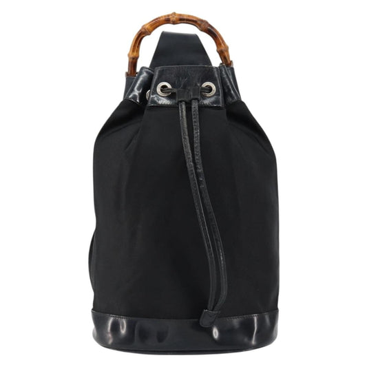 Gucci Vintage Bamboo Sling Backpack Nylon, BLACK, NYLON, Shoulder bag