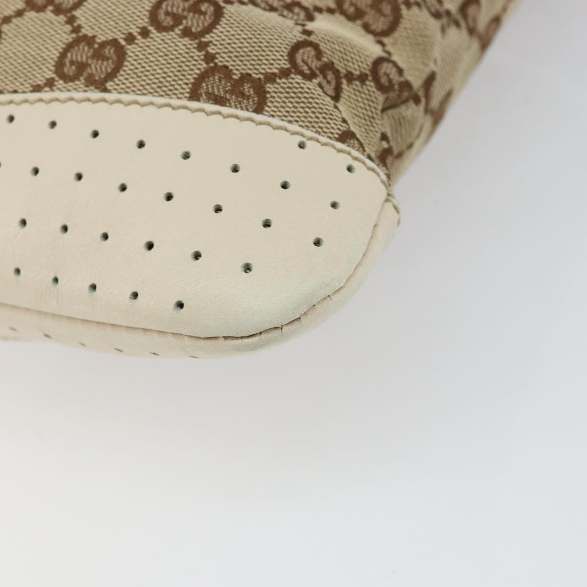 Gucci Zip Messenger GG Canvas with Perforated Leather, BEIGE, CANVAS, Shoulder bag