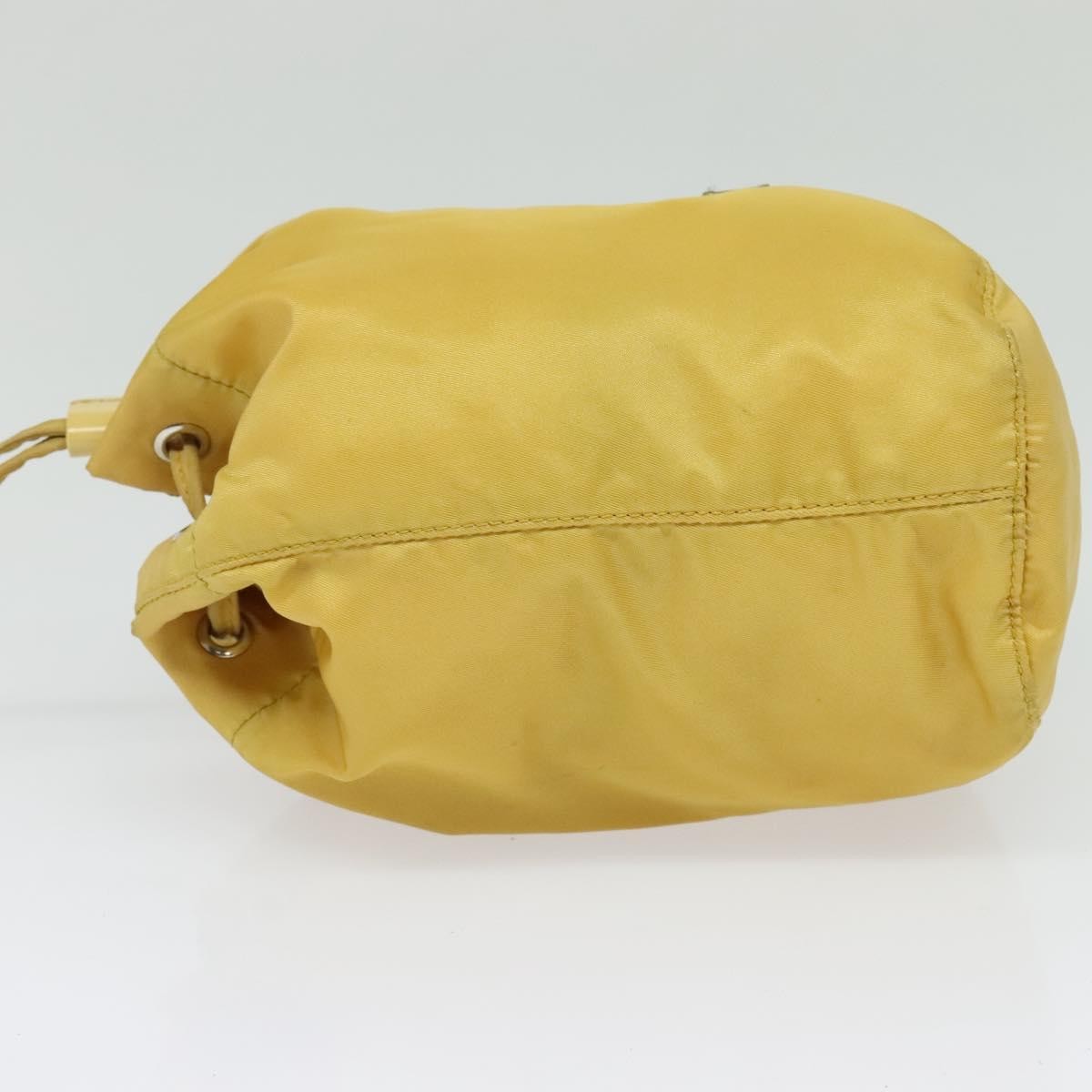 Prada Drawstring Wristlet Bucket Bag Tessuto, YELLOW, NYLON, Clutche & pouche