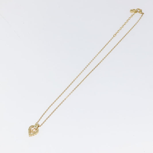 Christian Dior Vintage CD Heart Pendant Necklace Metal with Crystals, GOLD, METAL, Necklace