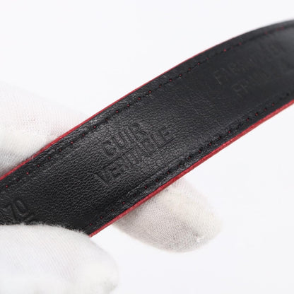 Chanel CC Round Button Belt Leather, RED, LEATHER, Belts