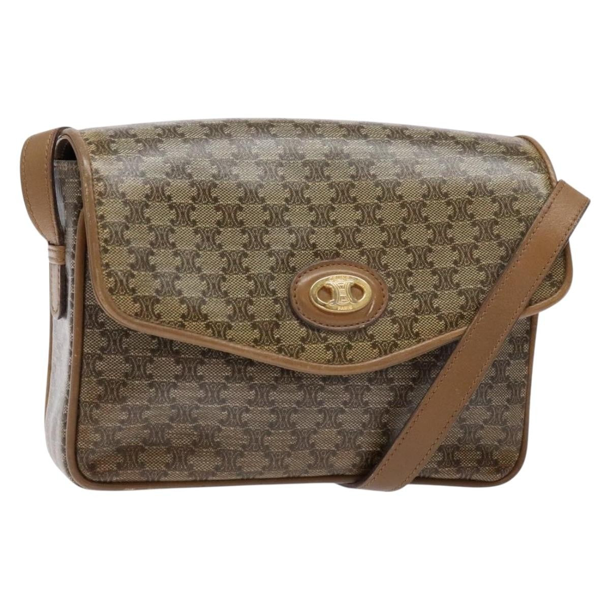 Celine Macadam Shoulder Bag PVC Leather, BEIGE, PVC, Shoulder bag