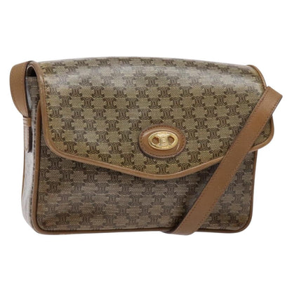 Celine Macadam Shoulder Bag PVC Leather, BEIGE, PVC, Shoulder bag