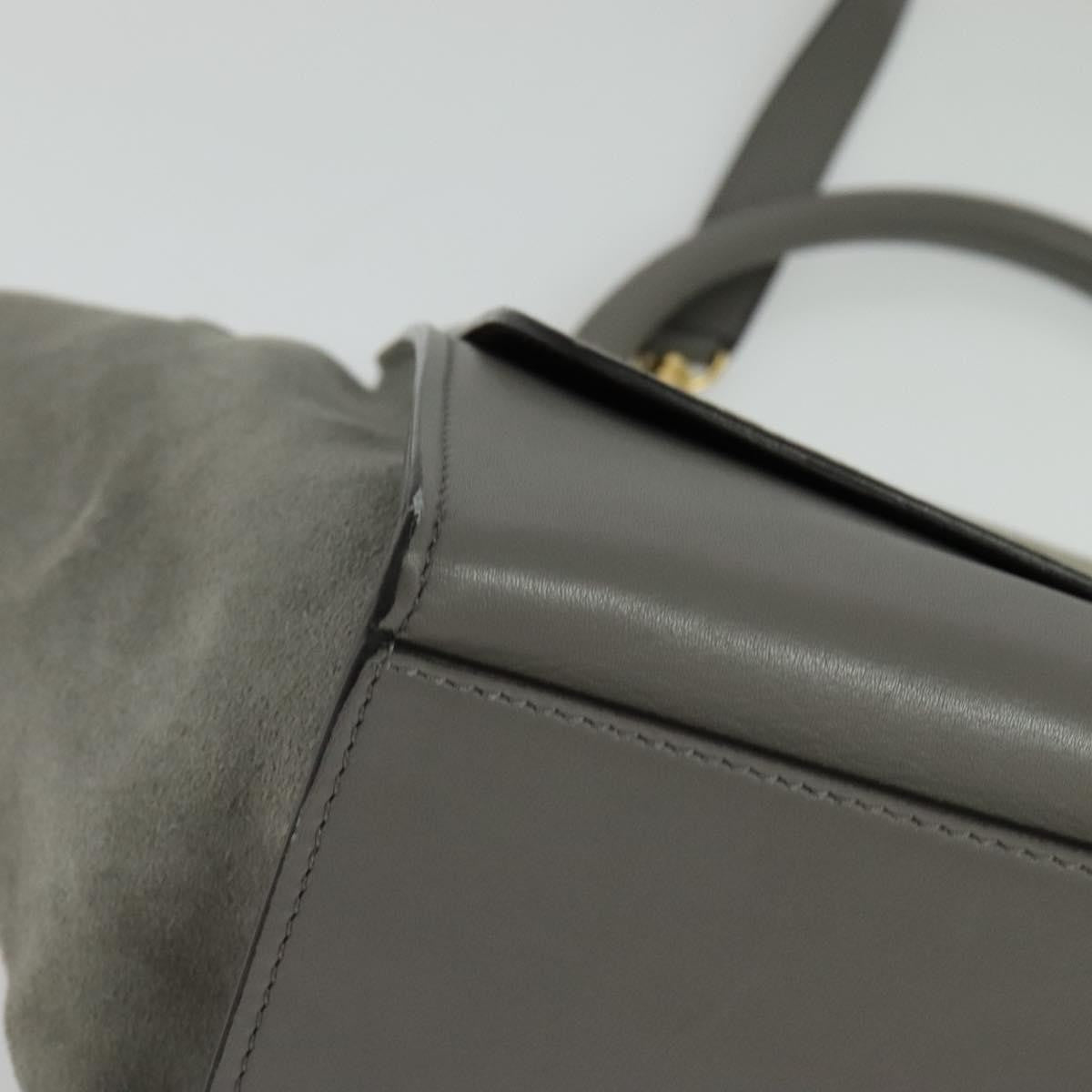 Celine Trapeze Bag Suede, GRAY, SUEDE, Handbag