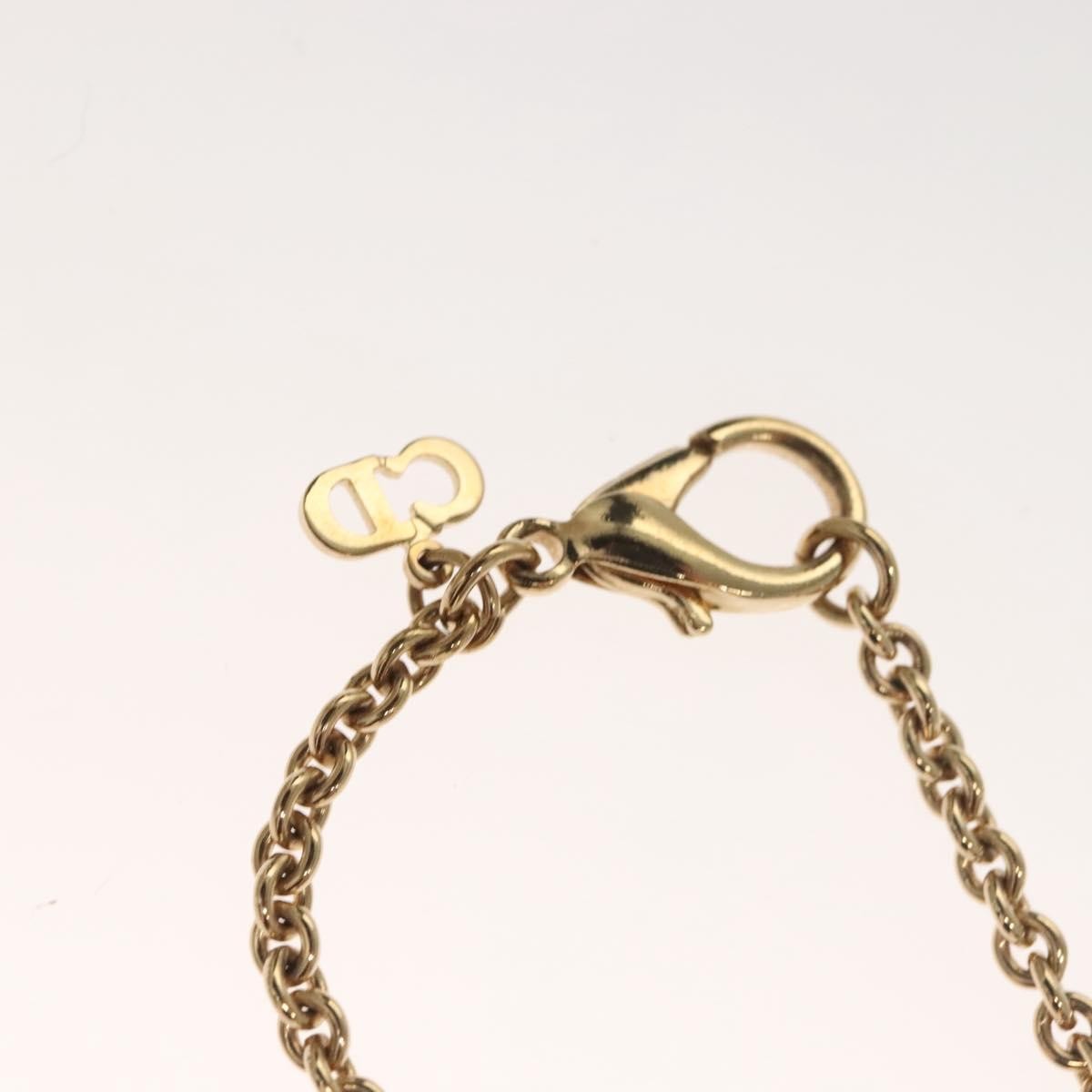 Christian Dior Logo Necklace Crystal Embellished Metal, GOLD, METAL, Necklace