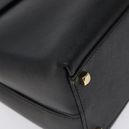 Salvatore Ferragamo Gancini Convertible Top Handle Bag Leather, BLACK, LEATHER, Handbag