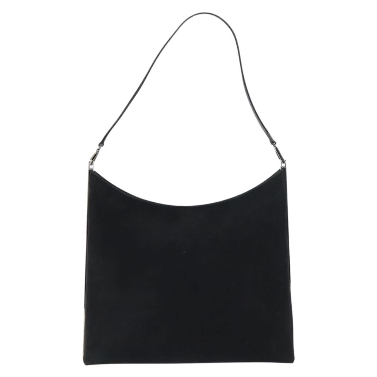 Salvatore Ferragamo Vintage Shoulder Bag Suede, BLACK, SUEDE, Shoulder bag