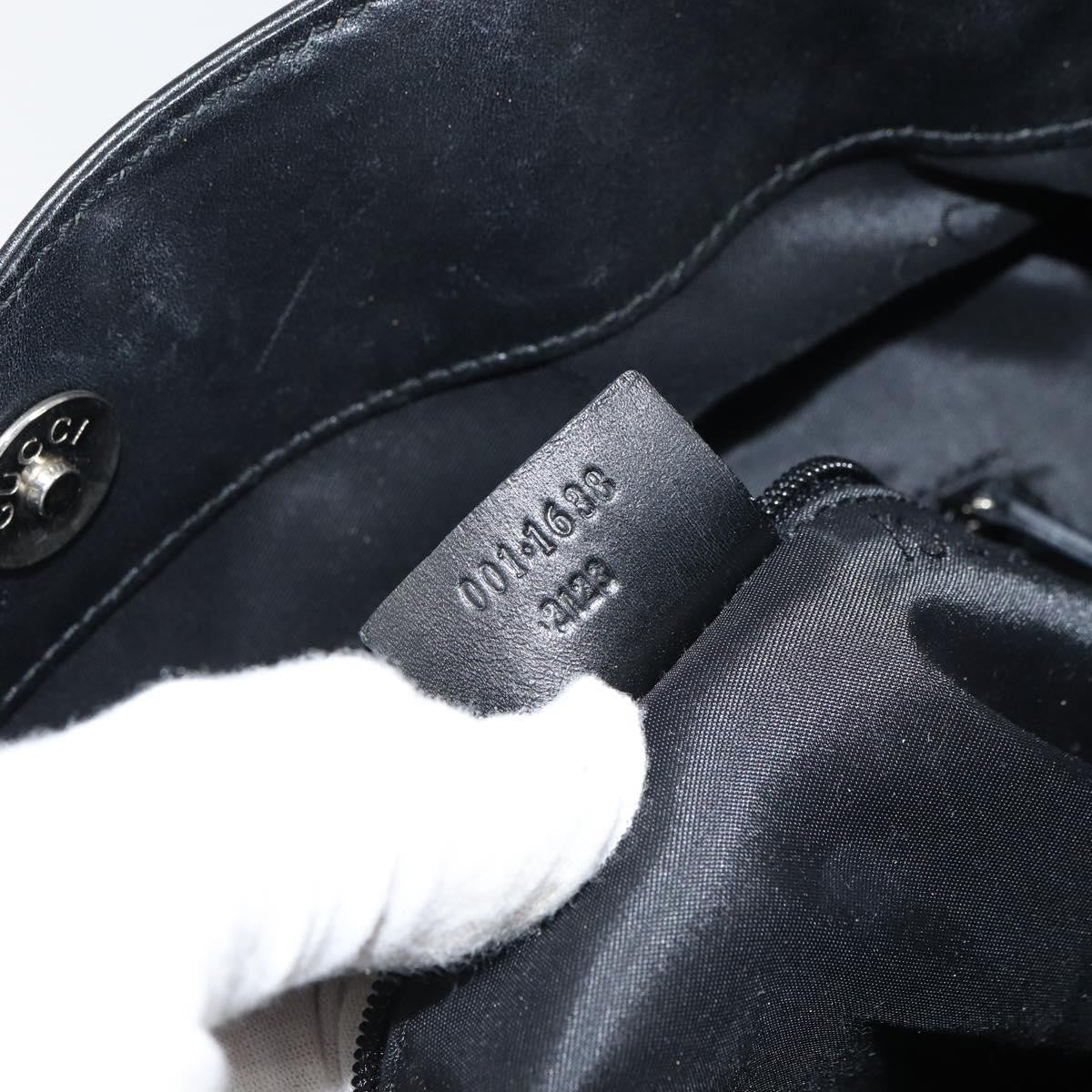 Gucci Vintage Bamboo Shoulder Bag Leather, BLACK, LEATHER, Shoulder bag