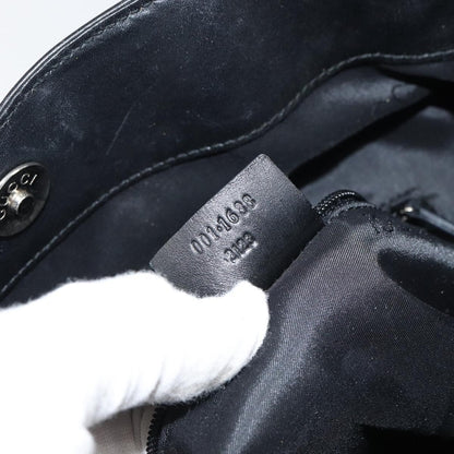 Gucci Vintage Bamboo Shoulder Bag Leather, BLACK, LEATHER, Shoulder bag