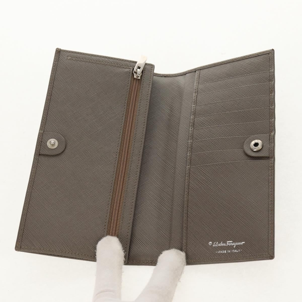 Salvatore Ferragamo Gancini Bifold Wallet Leather, GRAY, LEATHER, Wallets