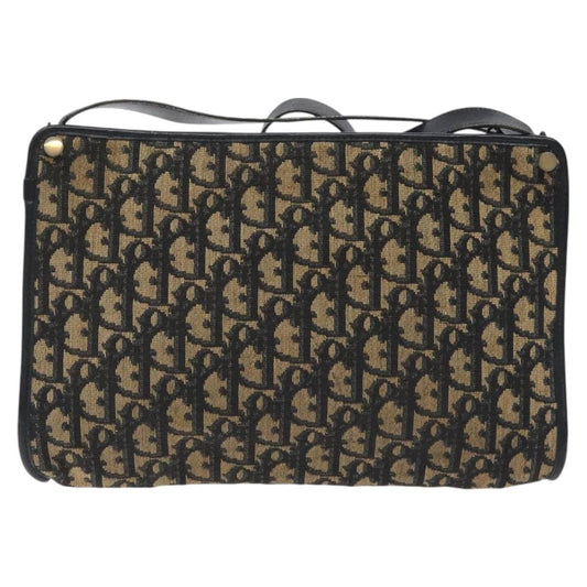 Christian Dior Vintage Trotter Shoulder Bag Canvas, NAVY, CANVAS, Shoulder bag