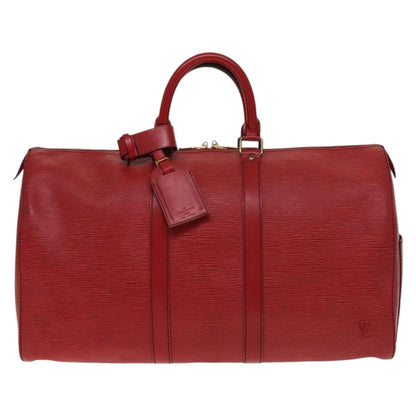 Louis Vuitton Keepall Bag Epi Leather, RED, LEATHER, Travel bag