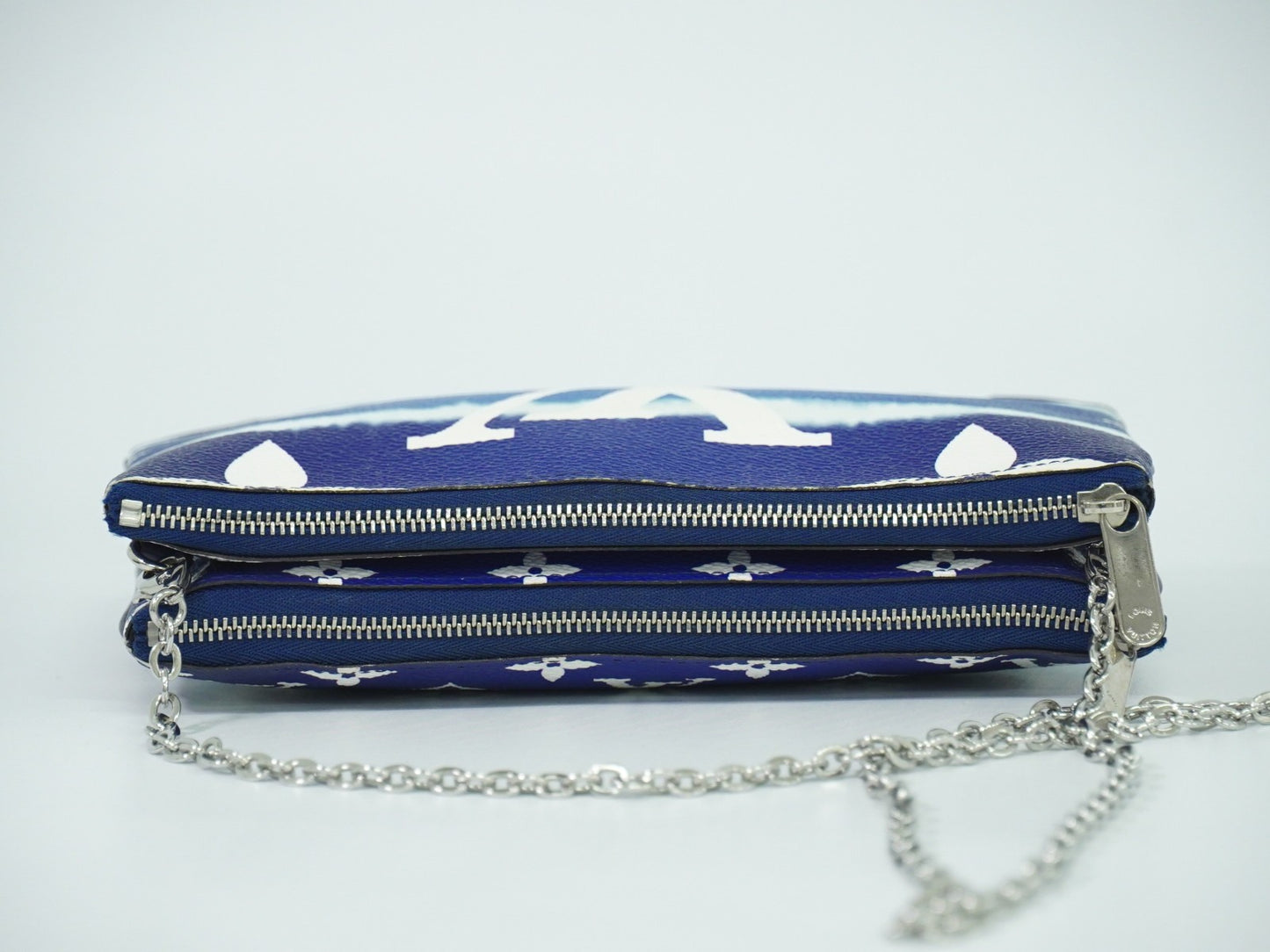 Louis Vuitton Double Zip Pochette Limited Edition Escale Monogram Giant, BLUE, CANVAS, Shoulder bag